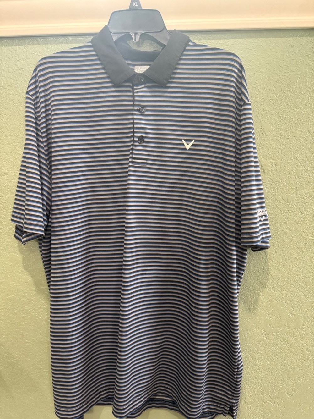 Callaway Men's Navy & Black Striped Performance Polo